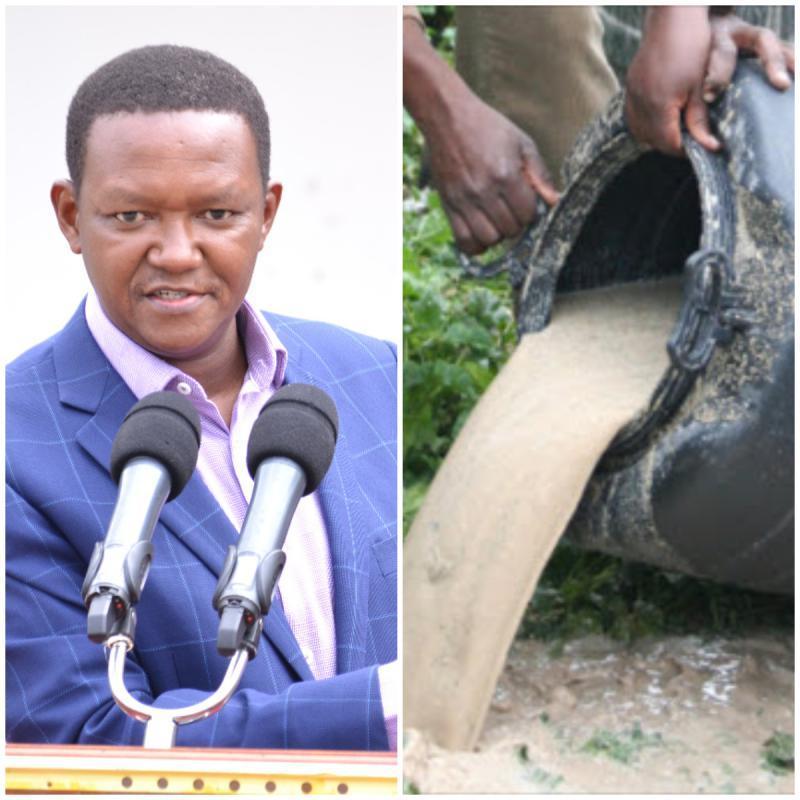Photo collage of Alfred Mutua and Changáa brew.